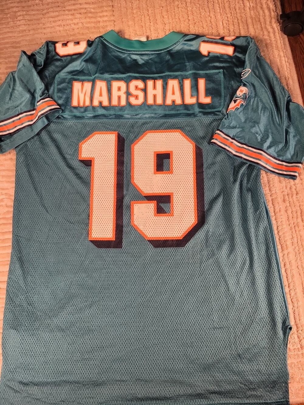 Reebok Brandon Marshall Jersey Miami Dolphins Mens Size Large Football Adult Top